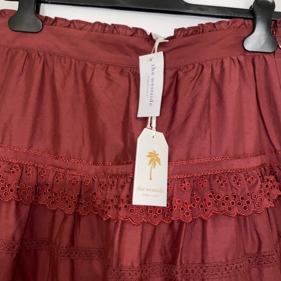 The Westside Eyelet Ruffle Midi Skirt - Picture 2 of 4